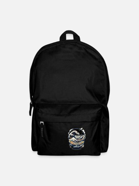 Ramen Hokusai Japanese Art Kanagawa Humor - Backpack - black