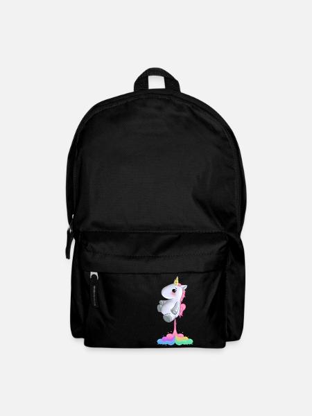 Licorne Licorne péter cadeau de licorne coloré - Sac à dos - noir