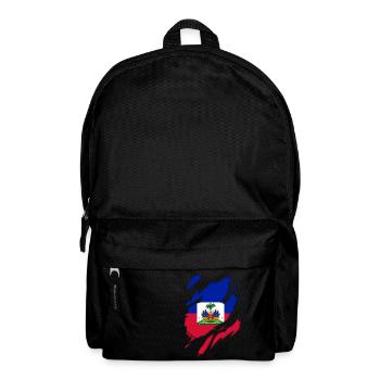 Haiti flag torn motif - Backpack - black - Front