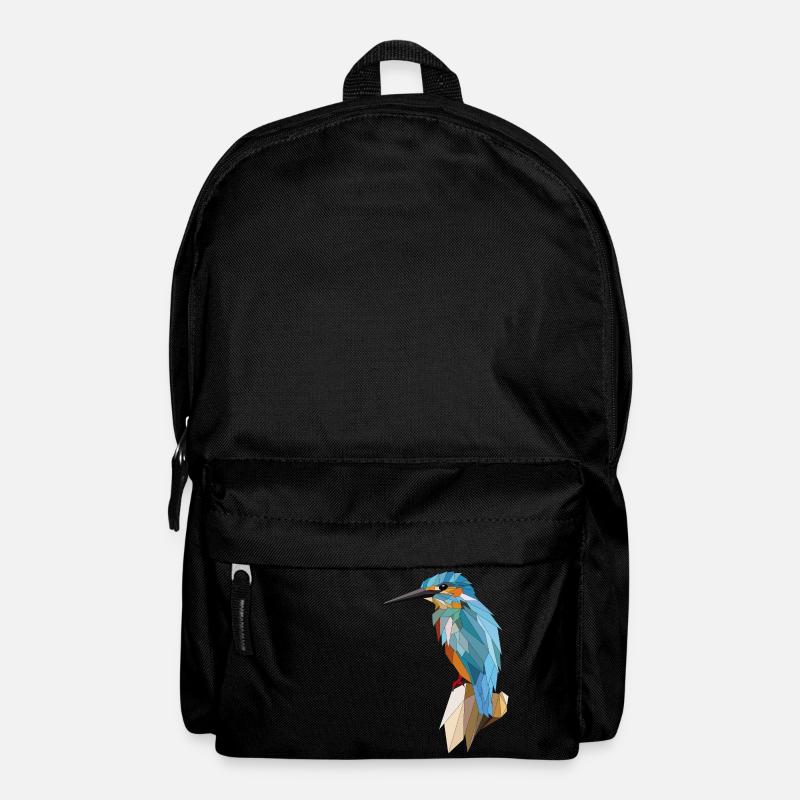 Eisvogel Polygon Raster Grafik - Rucksack - Schwarz