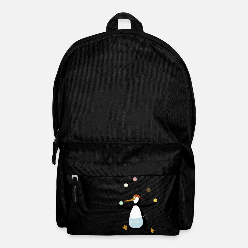 Pinguin jongliert Eis - Rucksack - Schwarz