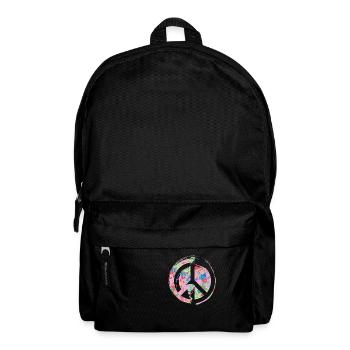 blumen,peace,floral,bunt,friede - Rucksack - Schwarz - Vorne