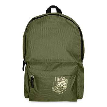 Time (to) Travel - Surrealistic Traveller Artwork - Backpack - olive green - Front