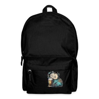 Chat heureux avec de la bière - Sac à dos - noir - Devant