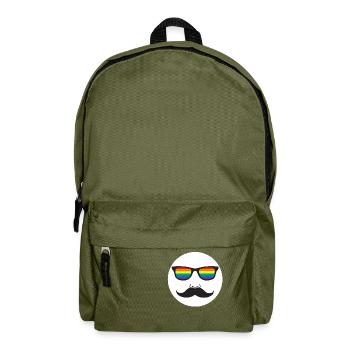 moustache lunette LGBT - Sac à dos - vert olive - Devant