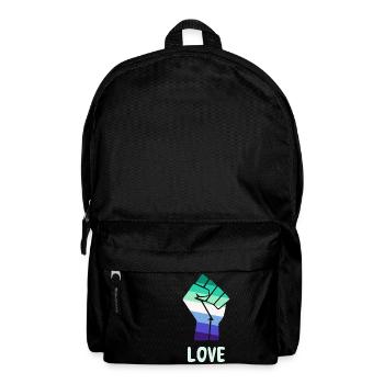 Love Gay Pride Fist Design for Equality - Backpack - black - Front