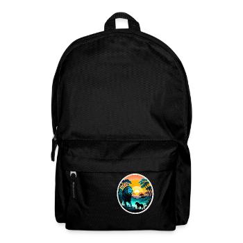 Lion, Lion Cub and Jungle - Backpack - black - Front
