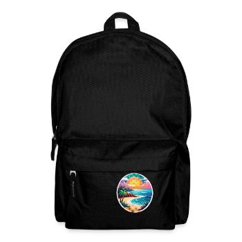 plage vacances soleil mer - Sac à dos - noir - Devant