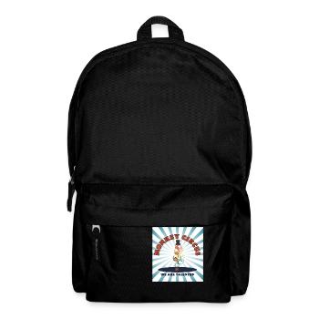 Monkey Circus / Affenzirkus - blau weiß - Rucksack - Schwarz - Vorne