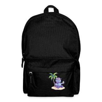 Nilpferd Sommer Strand Comic - Rucksack - Schwarz - Vorne