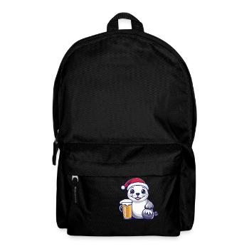 Seal Animal Christmas Beer - Backpack - black - Front