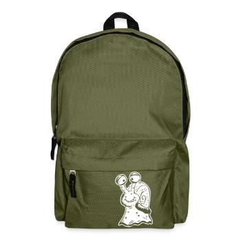 super funny cute snail white 02 - Backpack - olive green - Front
