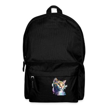 Hauskatze Aquarell Kurzhaar Katze Cooles Art-Motiv - Rucksack - Schwarz - Vorne