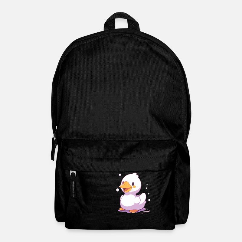 Cheerful Duck - Happy Cartoon Design - Backpack - black