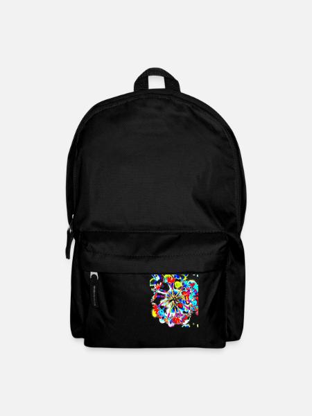 Colorful Floral T-Shirt, Trend Shirt, Cool, A733464 - Backpack - black