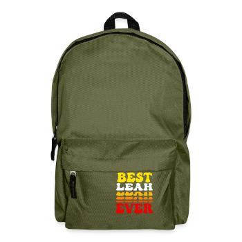 Beste Leah aller Zeiten - Süße Groovy Vintage Custom Leah - Rucksack - Olivgrün - Vorne