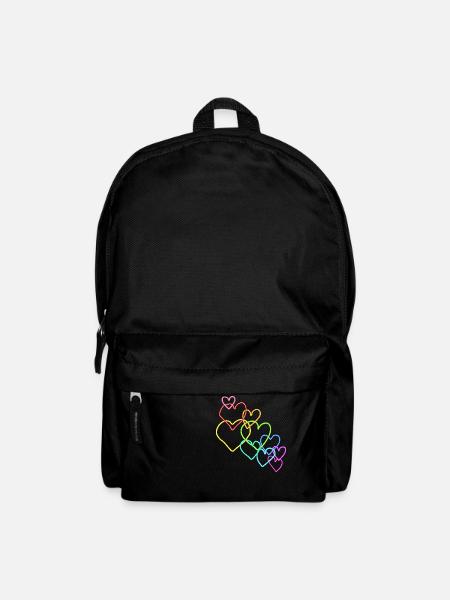 bunte Herzen Valentinstag - Rucksack - Schwarz