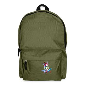 harlekin,panda,illustration,pantomime,bunter panda - Rucksack - Olivgrün - Vorne