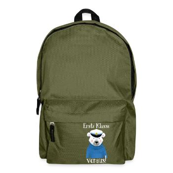 Erste Klasse voraus! - Rucksack - Olivgrün - Vorne