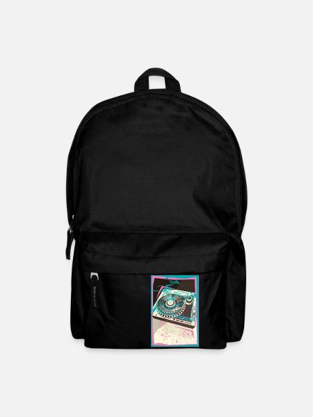 I LOVE VINYLES, Pop Art, Turntable, Platine - Sac à dos - noir
