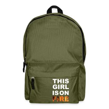 This girl is on fire white - Backpack - olive green - Front