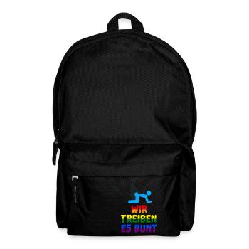 Wir treiben es bunt! funny gay pride - Rucksack - Schwarz - Vorne