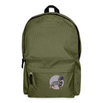 Dackel Welpen - Rucksack - Olivgrün - Vorne