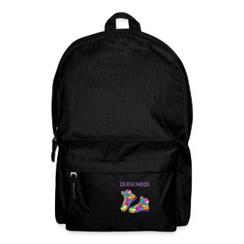 Retro Oldschool Turnschuhe Hippie Disco T-Shirt - Rucksack - Schwarz - Vorne
