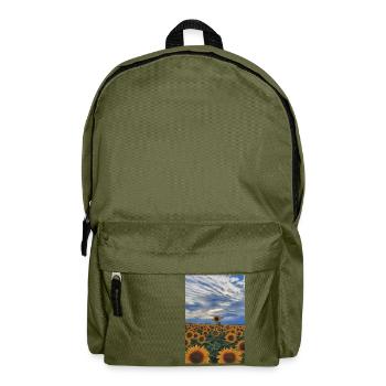 Sunflower Flower Sun Gift Landscape Nature - Backpack - olive green - Front