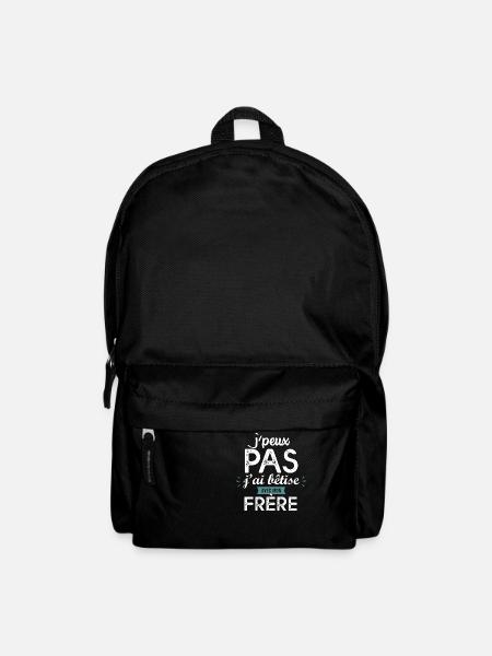 j'peux pas j'ai bêtise avec mon frère humour - Sac à dos - noir