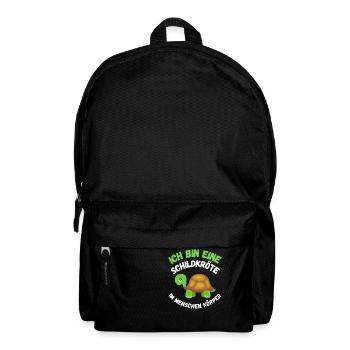 Ich bin eine Schildkröte Spruch Turtle Motiv - Rucksack - Schwarz - Vorne
