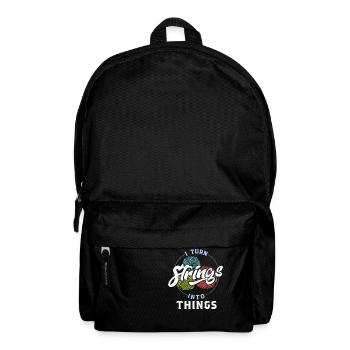 Knitting I Turn Strings into Things - Rucksack - Schwarz - Vorne