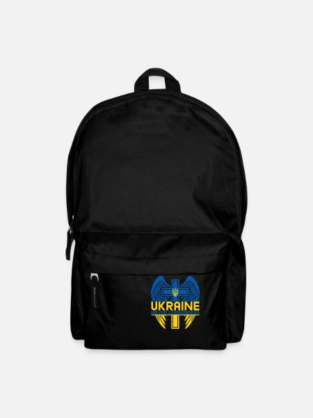 UKRAINE gibt niemals das Kreuz der ukrainischen Flagge auf - Rucksack - Schwarz