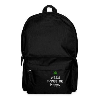l’herbe me rend heureux cannabis marijuana - Sac à dos - noir - Devant