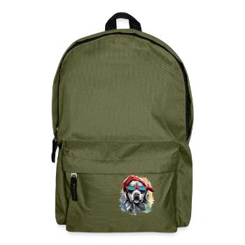 Magical Golden Retriever Christmas Dog in the Snow - Backpack - olive green - Front