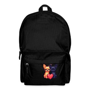 Chihuahua Hunde Paar Verliebt Valentinstag - Rucksack - Schwarz - Vorne