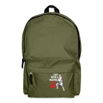 Je n’ai pas besoin d’une arme, je suis un karatéka de karaté - Sac à dos - vert olive - Devant