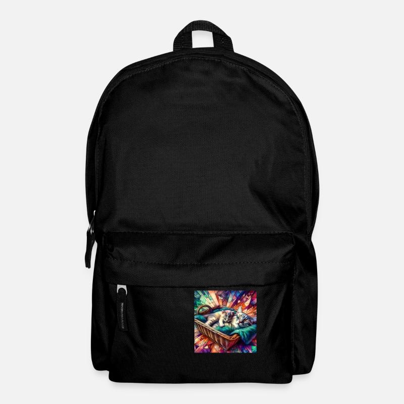 cat basket of contentment - Backpack - black