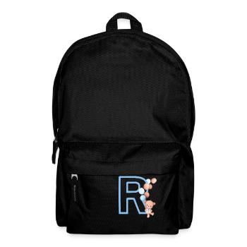 Lettre r bleue ours - Sac à dos - noir - Devant
