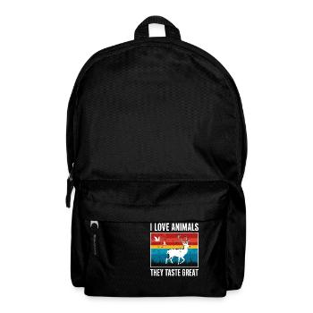 I love animals, they taste great! - Backpack - black - Front