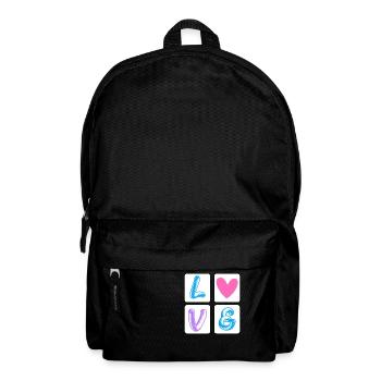 'LOVE' Pop Art Design with Letters and Heart - Backpack - black - Front