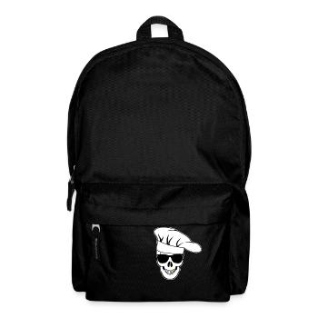 Crâne avec lunettes de soleil, toque de chef - Sac à dos - noir - Devant