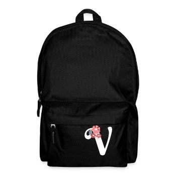 Lettre v fleurs minimalistes - Sac à dos - noir - Devant