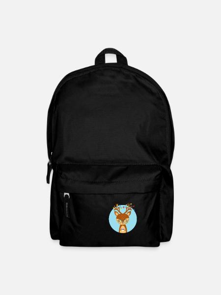 Christmas deer and a cup of cocoa - Backpack - black
