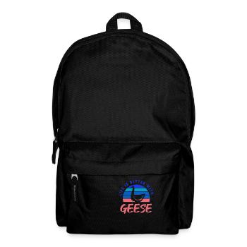 Life With Geese Wildlife Cute Goose Birds - Backpack - black - Front