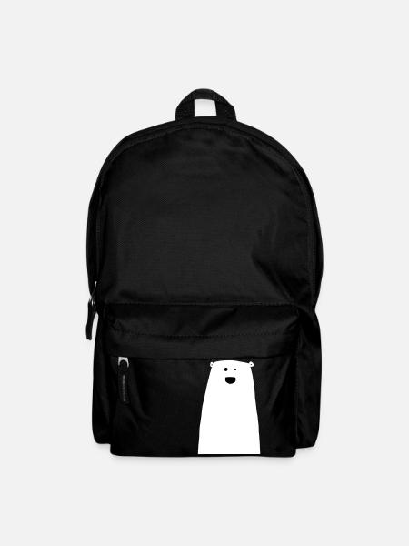 Freundliche Eisbär Zeichnung - Rucksack - Schwarz
