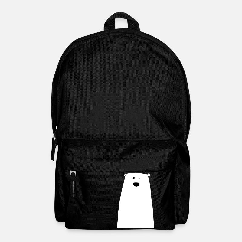 Freundliche Eisbär Zeichnung - Rucksack - Schwarz