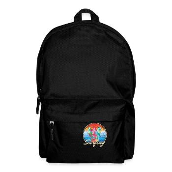 Surfing Surfboard Motif in Vintage Look Gift - Backpack - black - Front