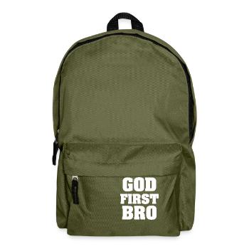 Gott zuerst Bro - Rucksack - Olivgrün - Vorne