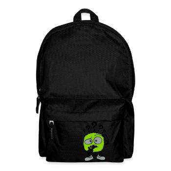 Fragezeichen skeptisches Gesicht Comic - Rucksack - Schwarz - Vorne